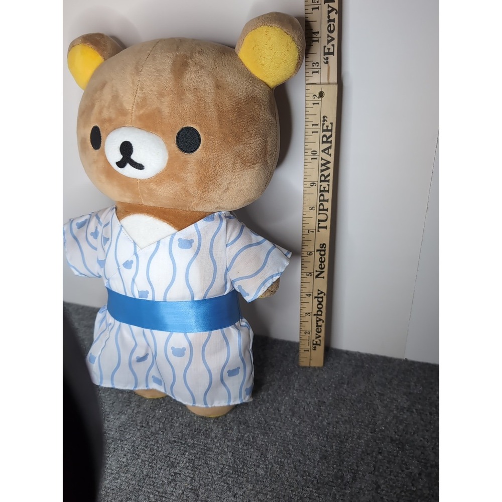 San-X Rilakkuma Summer Yukata Plush Toy 16" Blue Kimono Bear READ - Picture 6 of 6